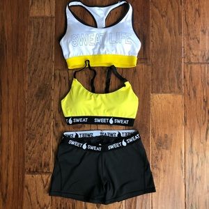 Sweet Sweat sports bra and shorts